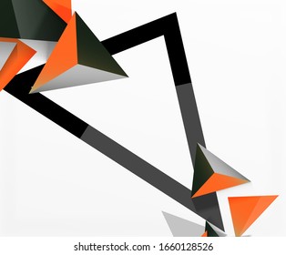 Abstract background, mosaic 3d triangles composition, low poly style design. Vector Illustration For Wallpaper, Banner, Background, Card, Book Illustration, landing page