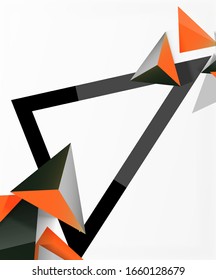 Abstract background, mosaic 3d triangles composition, low poly style design. Vector Illustration For Wallpaper, Banner, Background, Card, Book Illustration, landing page