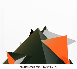 Abstract background, mosaic 3d triangles composition, low poly style design. Vector Illustration For Wallpaper, Banner, Background, Card, Book Illustration, landing page