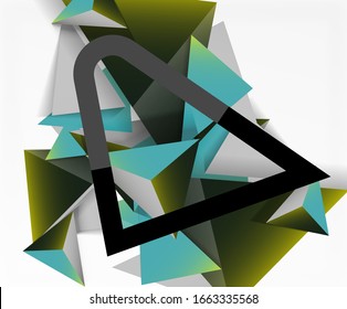 Abstract background, mosaic 3d triangles composition, low poly style design. Vector Illustration For Wallpaper, Banner, Background, Card, Book Illustration, landing page
