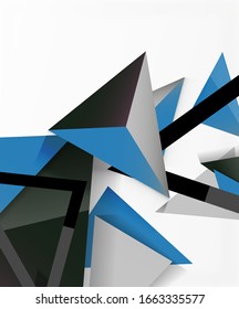 Abstract background, mosaic 3d triangles composition, low poly style design. Vector Illustration For Wallpaper, Banner, Background, Card, Book Illustration, landing page