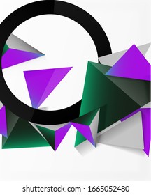 Abstract background, mosaic 3d triangles composition, low poly style design. Vector Illustration For Wallpaper, Banner, Background, Card, Book Illustration, landing page