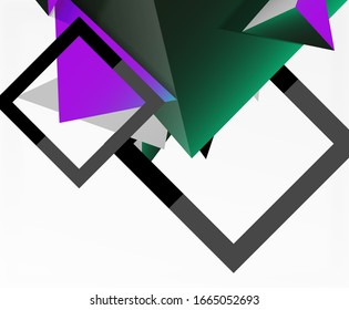 Abstract background, mosaic 3d triangles composition, low poly style design. Vector Illustration For Wallpaper, Banner, Background, Card, Book Illustration, landing page