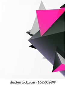 Abstract background, mosaic 3d triangles composition, low poly style design. Vector Illustration For Wallpaper, Banner, Background, Card, Book Illustration, landing page