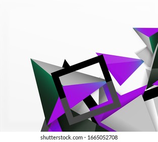 Abstract background, mosaic 3d triangles composition, low poly style design. Vector Illustration For Wallpaper, Banner, Background, Card, Book Illustration, landing page