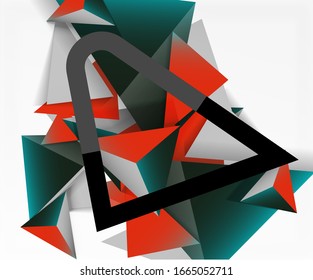Fondo abstracto, composición de triángulos 3d mosaicos, diseño de estilo polo bajo. Ilustración vectorial para papel tapiz, pancarta, fondo, tarjeta, ilustración del libro, página de inicio