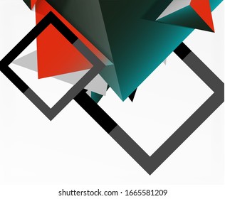 Abstract background, mosaic 3d triangles composition, low poly style design. Vector Illustration For Wallpaper, Banner, Background, Card, Book Illustration, landing page