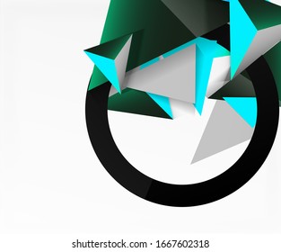 Abstract background, mosaic 3d triangles composition, low poly style design. Vector Illustration For Wallpaper, Banner, Background, Card, Book Illustration, landing page