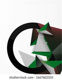 Abstract background, mosaic 3d triangles composition, low poly style design. Vector Illustration For Wallpaper, Banner, Background, Card, Book Illustration, landing page