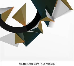 Abstract background, mosaic 3d triangles composition, low poly style design. Vector Illustration For Wallpaper, Banner, Background, Card, Book Illustration, landing page