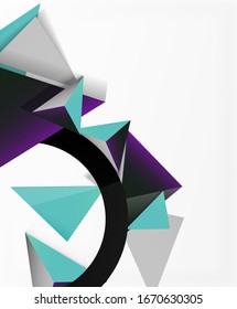 Abstract background, mosaic 3d triangles composition, low poly style design. Vector Illustration For Wallpaper, Banner, Background, Card, Book Illustration, landing page