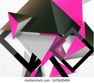 Abstract background, mosaic 3d triangles composition, low poly style design. Vector Illustration For Wallpaper, Banner, Background, Card, Book Illustration, landing page
