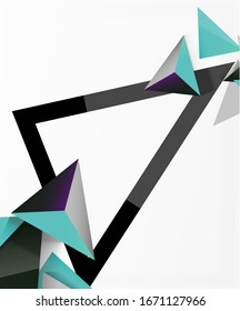 Fondo abstracto, composición de triángulos 3d mosaicos, diseño de estilo polo bajo. Ilustración vectorial para papel tapiz, pancarta, fondo, tarjeta, ilustración del libro, página de inicio