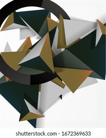 Abstract background, mosaic 3d triangles composition, low poly style design. Vector Illustration For Wallpaper, Banner, Background, Card, Book Illustration, landing page