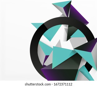 Abstract background, mosaic 3d triangles composition, low poly style design. Vector Illustration For Wallpaper, Banner, Background, Card, Book Illustration, landing page