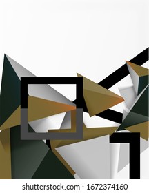 Abstract background, mosaic 3d triangles composition, low poly style design. Vector Illustration For Wallpaper, Banner, Background, Card, Book Illustration, landing page