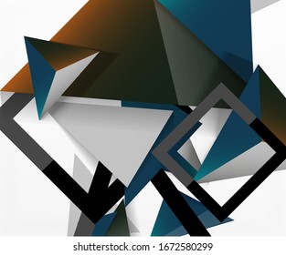 Abstrakter Hintergrund, 3D-Mosaikdreiecke, Low-Poly-Design. Vektorillustration-Illustration für Bildschirmhintergrund, Banner, Hintergrund, Karte, Buchillustration, Landungsseite