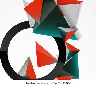 Abstrakter Hintergrund, 3D-Mosaikdreiecke, Low-Poly-Design. Vektorillustration-Illustration für Bildschirmhintergrund, Banner, Hintergrund, Karte, Buchillustration, Landungsseite