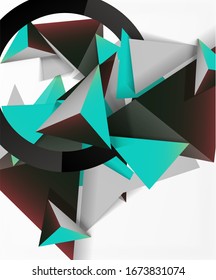 Fondo abstracto, composición de triángulos 3d mosaicos, diseño de estilo polo bajo. Ilustración vectorial para papel tapiz, pancarta, fondo, tarjeta, ilustración del libro, página de inicio