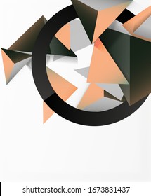 Fondo abstracto, composición de triángulos 3d mosaicos, diseño de estilo polo bajo. Ilustración vectorial para papel tapiz, pancarta, fondo, tarjeta, ilustración del libro, página de inicio