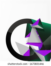 Abstract background, mosaic 3d triangles composition, low poly style design. Vector Illustration For Wallpaper, Banner, Background, Card, Book Illustration, landing page