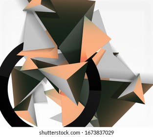 Abstract background, mosaic 3d triangles composition, low poly style design. Vector Illustration For Wallpaper, Banner, Background, Card, Book Illustration, landing page