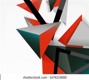 Abstract background, mosaic 3d triangles composition, low poly style design. Vector Illustration For Wallpaper, Banner, Background, Card, Book Illustration, landing page