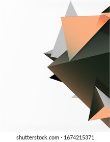 Fondo abstracto, composición de triángulos 3d mosaicos, diseño de estilo polo bajo. Ilustración vectorial para papel tapiz, pancarta, fondo, tarjeta, ilustración del libro, página de inicio