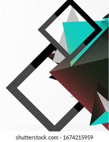 Abstrakter Hintergrund, 3D-Mosaikdreiecke, Low-Poly-Design. Vektorillustration-Illustration für Bildschirmhintergrund, Banner, Hintergrund, Karte, Buchillustration, Landungsseite