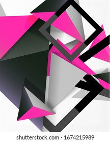 Abstract background, mosaic 3d triangles composition, low poly style design. Vector Illustration For Wallpaper, Banner, Background, Card, Book Illustration, landing page