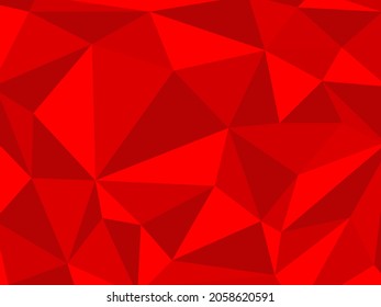 Abstract background mosaic of geometric triangles. Red is used for design or backdrops. vector illustration