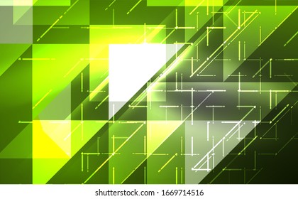 Abstract background, mosaic triangle pattern with transparent effects on glowing neon shiny backdrop. Vector Illustration For Wallpaper, Banner, Background, Card, Book Illustration, landing page