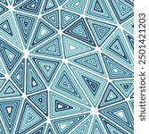 Abstract background with mosaic triangle shapes. Multiple repeated inner triangles. Big triangles in a monotone colored style. Seamless pattern. Creative vector tiles. Vibrant vector illustration.