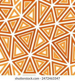 Abstract background with mosaic triangle shapes. Multiple repeated inner triangles. Big triangles size. One tone colored style. Seamless pattern. Creative vector tiles. Modern vector illustration.