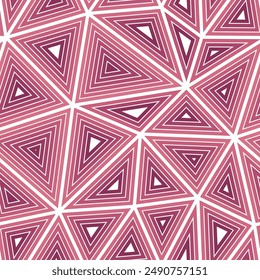 Abstract background with mosaic triangle shapes. Big triangles size. Multiple repeated inner triangles. Single color tone style. Repeatable pattern. Creative vector tiles.