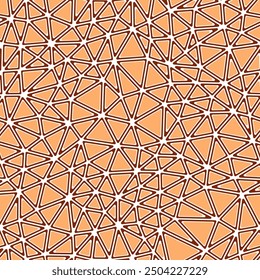 Abstract background with mosaic triangle shapes. Rounded solid shapes in frames. Compact triangles size. One tone colored style. Repeatable pattern. Creative vector tiles.