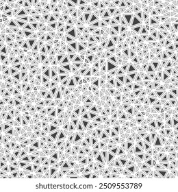 Fondo Abstractas con Formas de triángulo de mosaico. Formas sólidas redondeadas en marcos. Pequeños triángulos de tamaño. Estilo de tono de un solo color. Patrón repetible. Azulejos de Vector creativos. Ilustración vectorial perfecta.