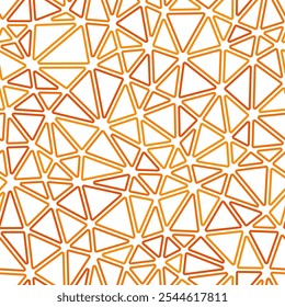 Fondo Abstractas con Formas de triángulo de mosaico. Tamaño de triángulos compactos. Estilo de tono mono. Triángulos redondeados perfilados. Patrón repetible. Resplandor ámbar. Azulejos de Vector creativos.