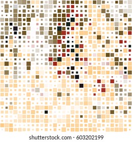 Abstract Background with Mosaics with square elements of all shades of Yellow and Red.