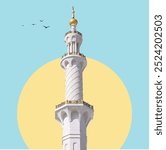 abstract background of mosque islamic greeting collage art 