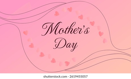 ABSTRACT BACKGROUND MOTHER'S DAY WITH LOVE HAND DRAWN ORGANIC SHAPES. PINK GRADIENT COLOR DESIGN VECTOR TEMPLATE FOR WALLPAPER, COVER DESIGN