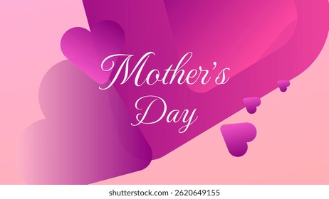ABSTRACT BACKGROUND MOTHER'S DAY WITH LOVE HAND DRAWN ORGANIC SHAPES. PINK GRADIENT COLOR DESIGN VECTOR TEMPLATE FOR WALLPAPER, COVER DESIGN