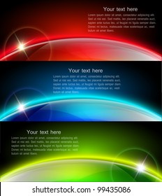 Abstract background with motion glowing circles, spheres and stars. Vector. Part of set.