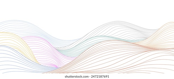Abstract background with Mountain line art illustration. Abstract mountain contemporary aesthetic backgrounds landscapes. use for print art, poster, cover, banner