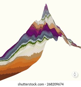 Abstract background with mountain. Mosaic. 3d vector illustration. Can be used for wallpaper, web page background, web banners.
