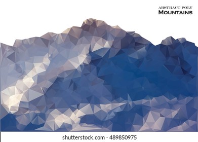 Abstract background with mountains in polygonal style. Vector illustration. Design element.
Text tittle. White background.