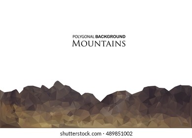Abstract background with mountains in polygonal style. Vector illustration. Design element.
Text tittle. White background.