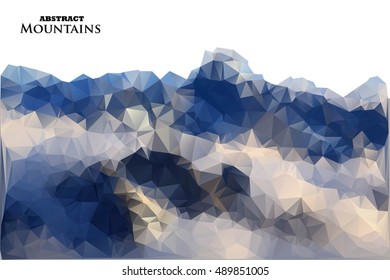 Abstract background with mountains in polygonal style. Vector illustration. Design element.
Text tittle. White background.