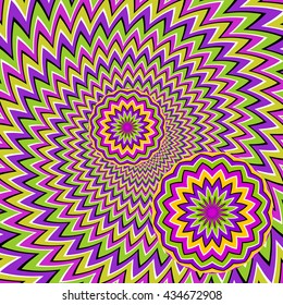 Abstract background with moving balls (optical illusion of movement)