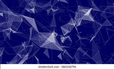 Abstract background with moving dots and lines. Network connection structure. Vector futuristic illustration. Digital technology design.